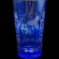 Vintage Hortensja (Hortensia) Blue Cut to Clear Old Fashioned Glass