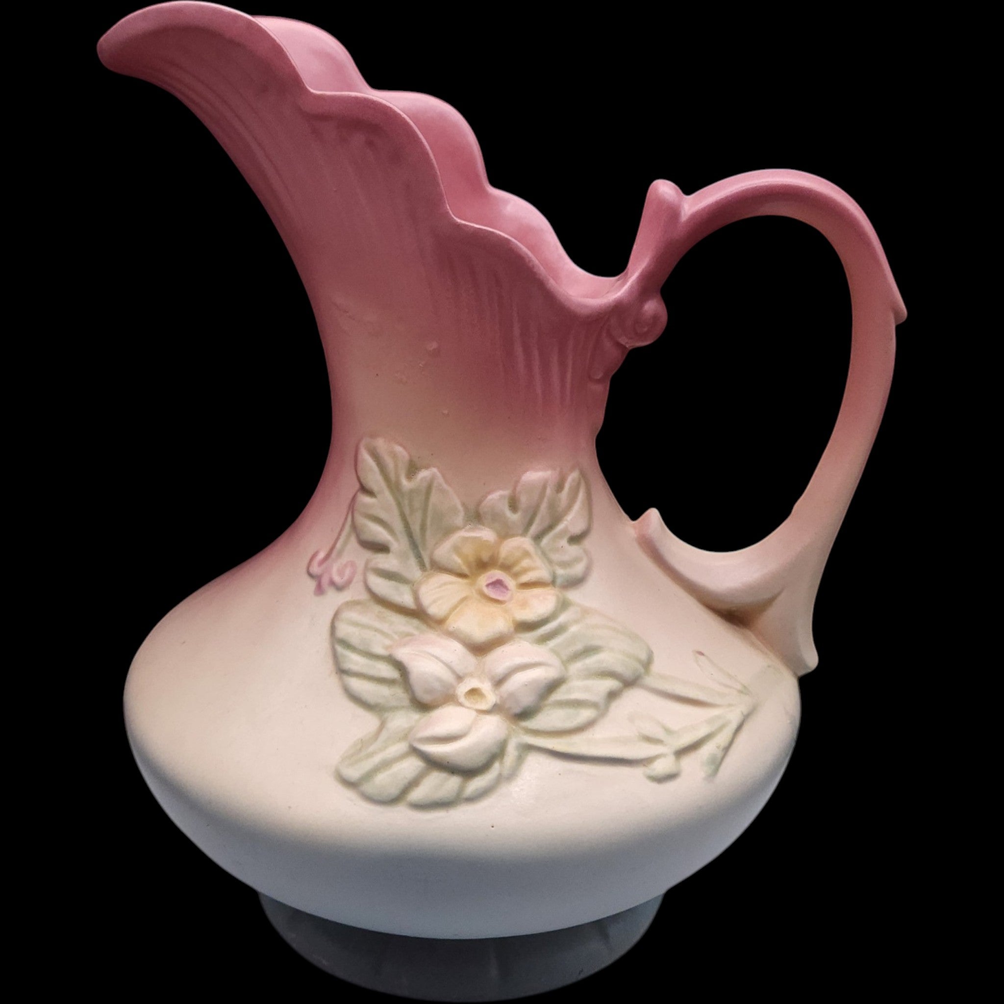 8" Hull Ewer Wild Flower Blue and Pink Vase