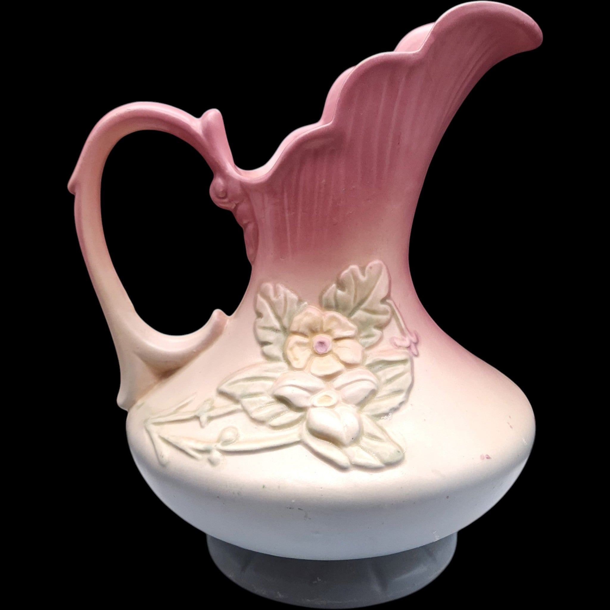 8" Hull Ewer Wild Flower Blue and Pink Vase