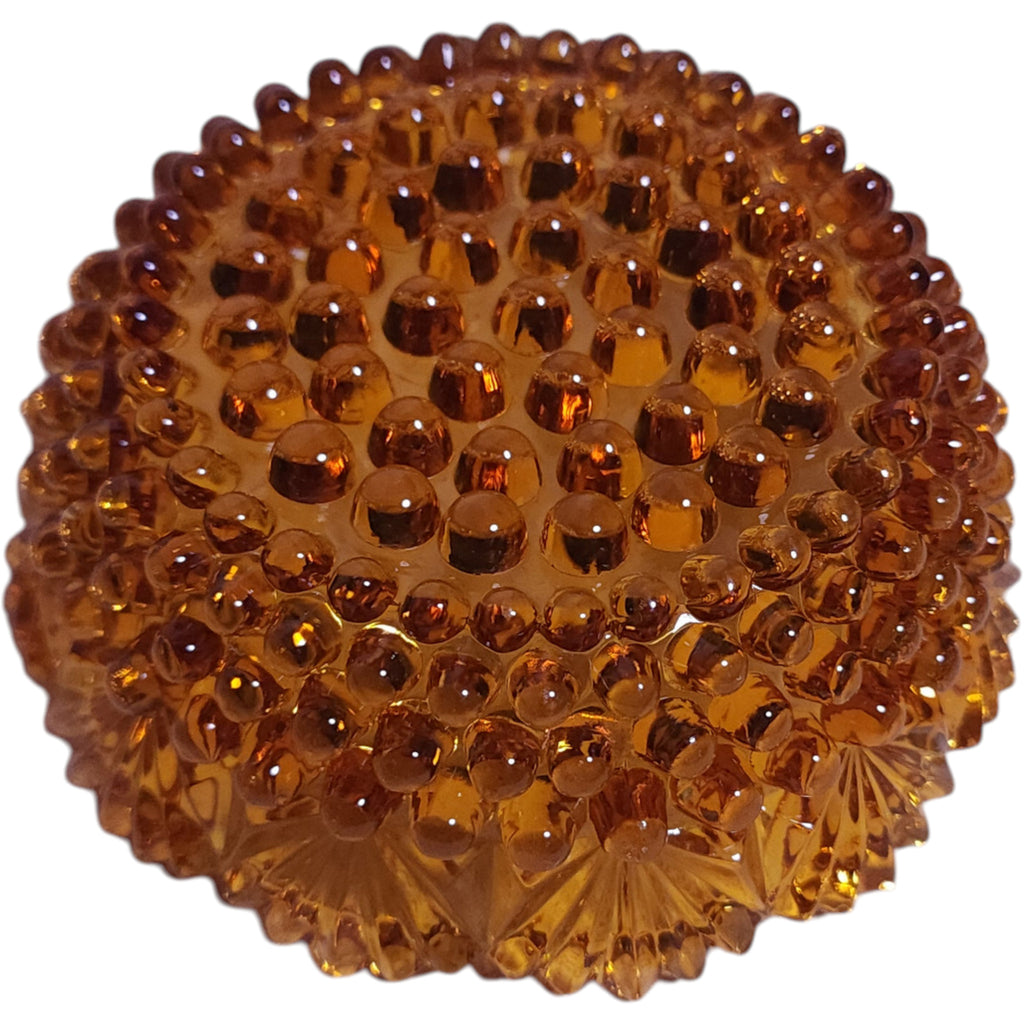 Vintage Imperial Glass Amber Hobnail 5" Round Bowl