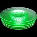 Vintage Imperial Glass Green Uranium Glass Luncheon Plates - Set of 5