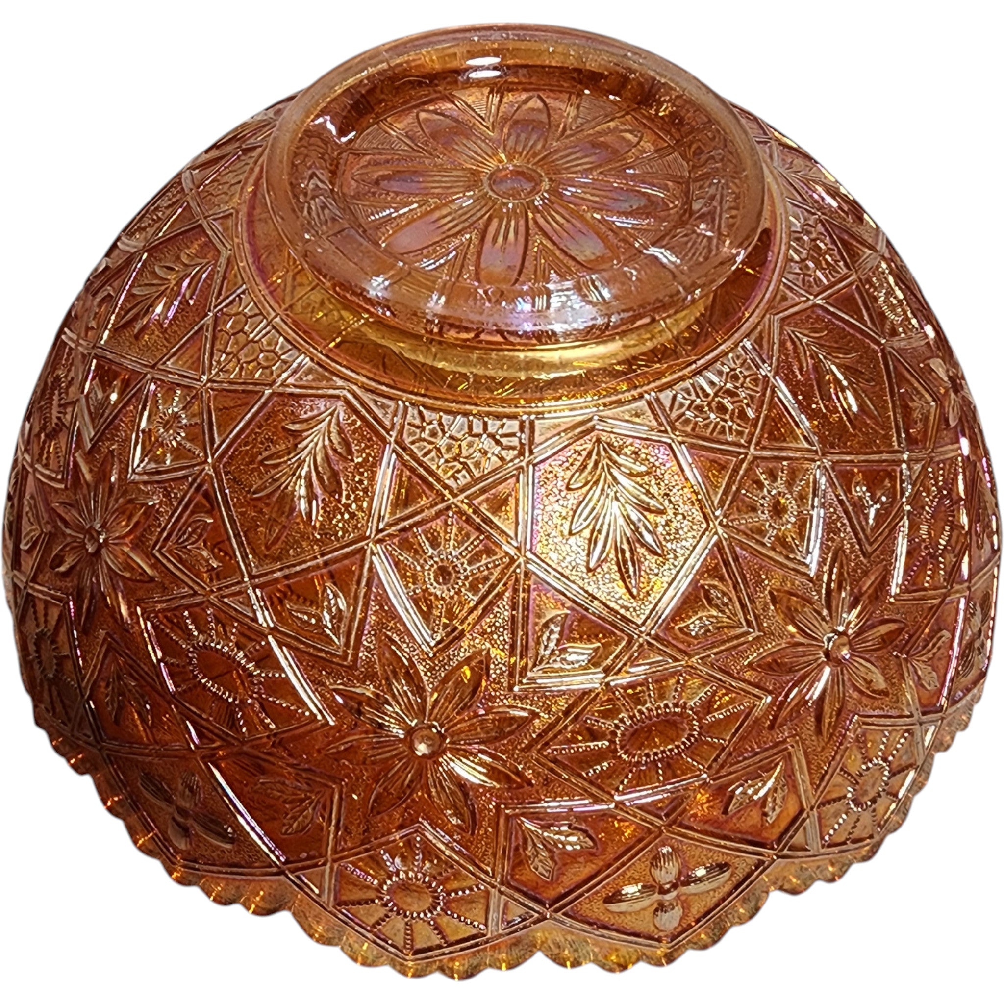 Vintage Imperial Glass Hattie Marigold Carnival Glass Bowl