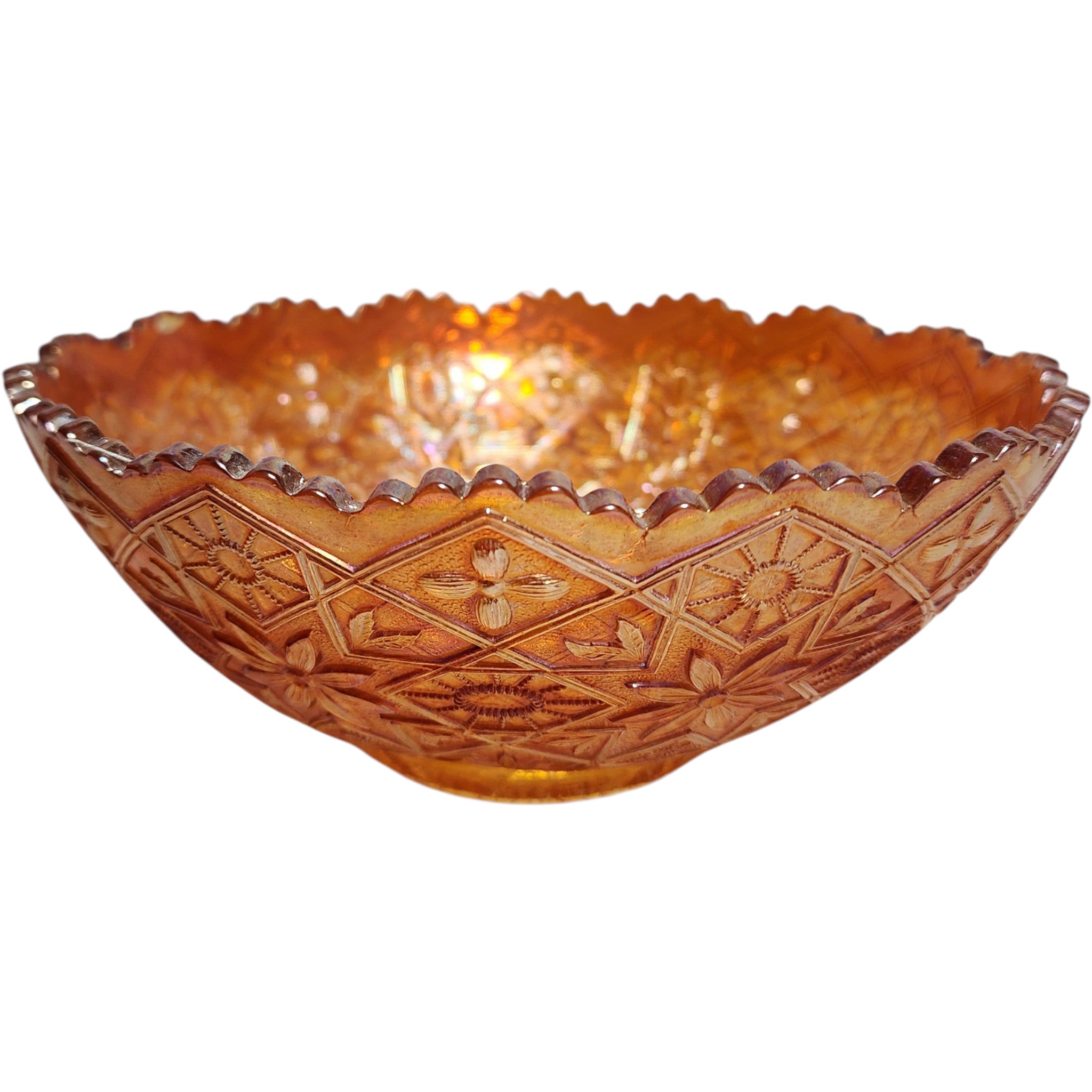 Vintage Imperial Glass Hattie Marigold Carnival Glass Bowl
