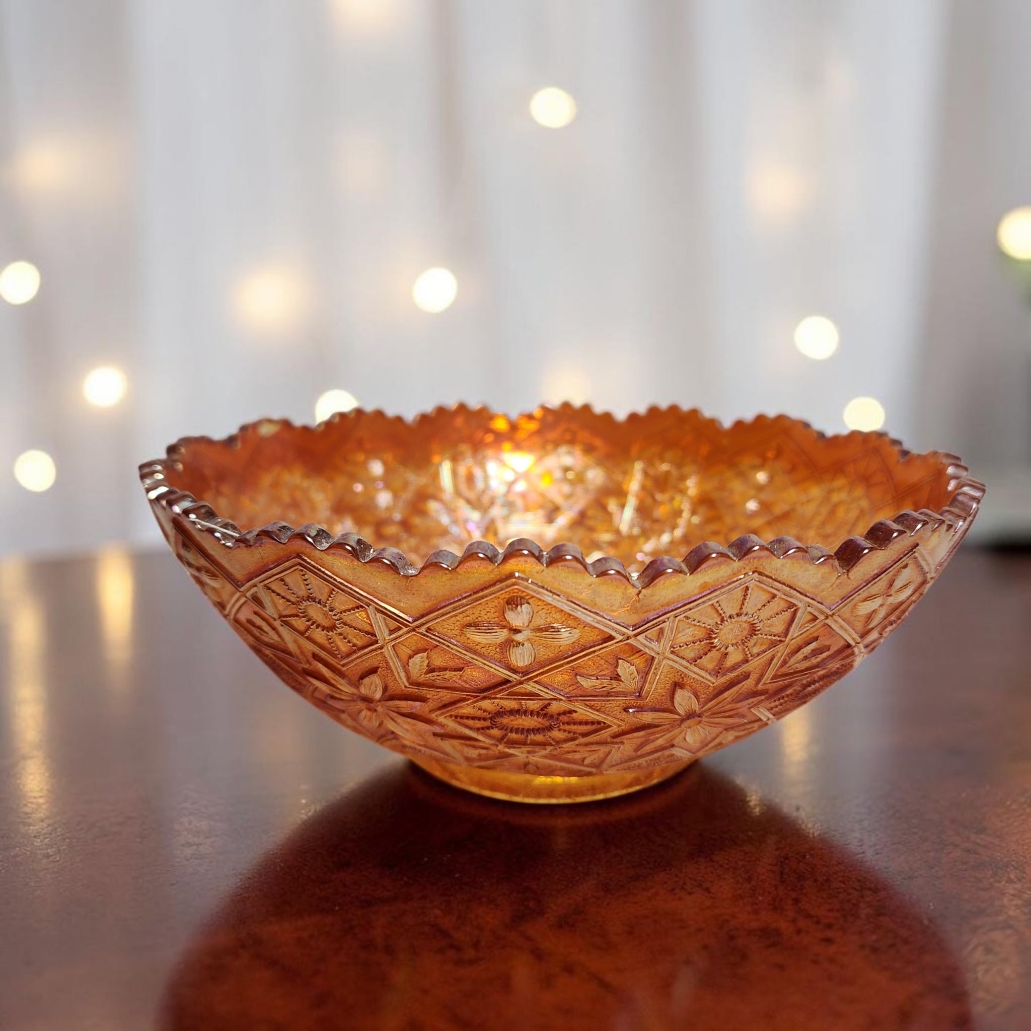 Vintage Imperial Glass Hattie Marigold Carnival Glass Bowl