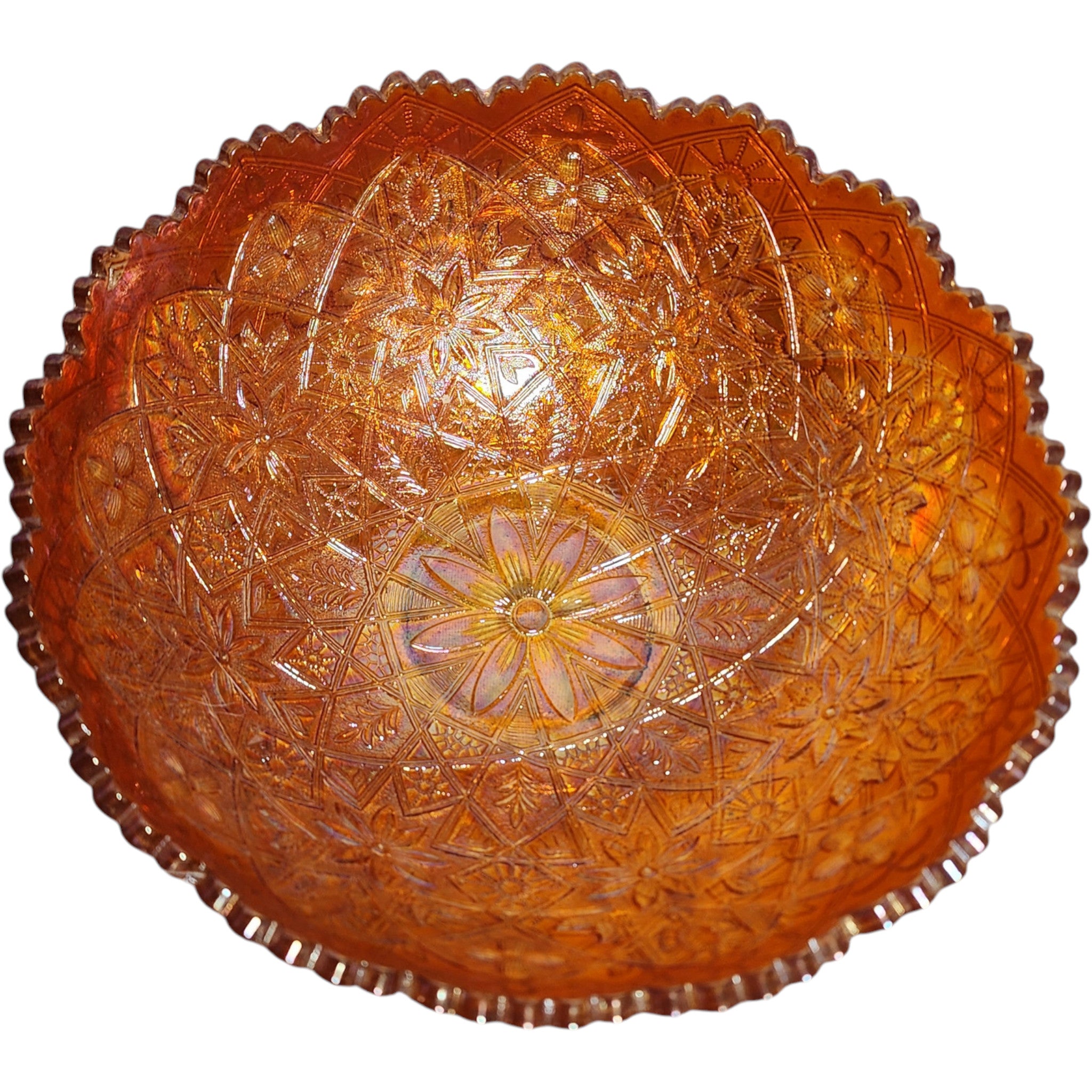 Vintage Imperial Glass Hattie Marigold Carnival Glass Bowl