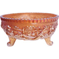 Vintage Imperial Glass Marigold Carnival Glass Lustre Rose Three-Footed Bowl