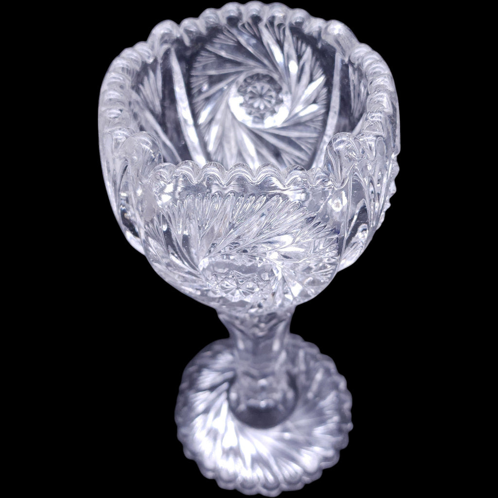 Vintage Imperial Glass Ohio 9" Clear Glass Footed Flower Vase