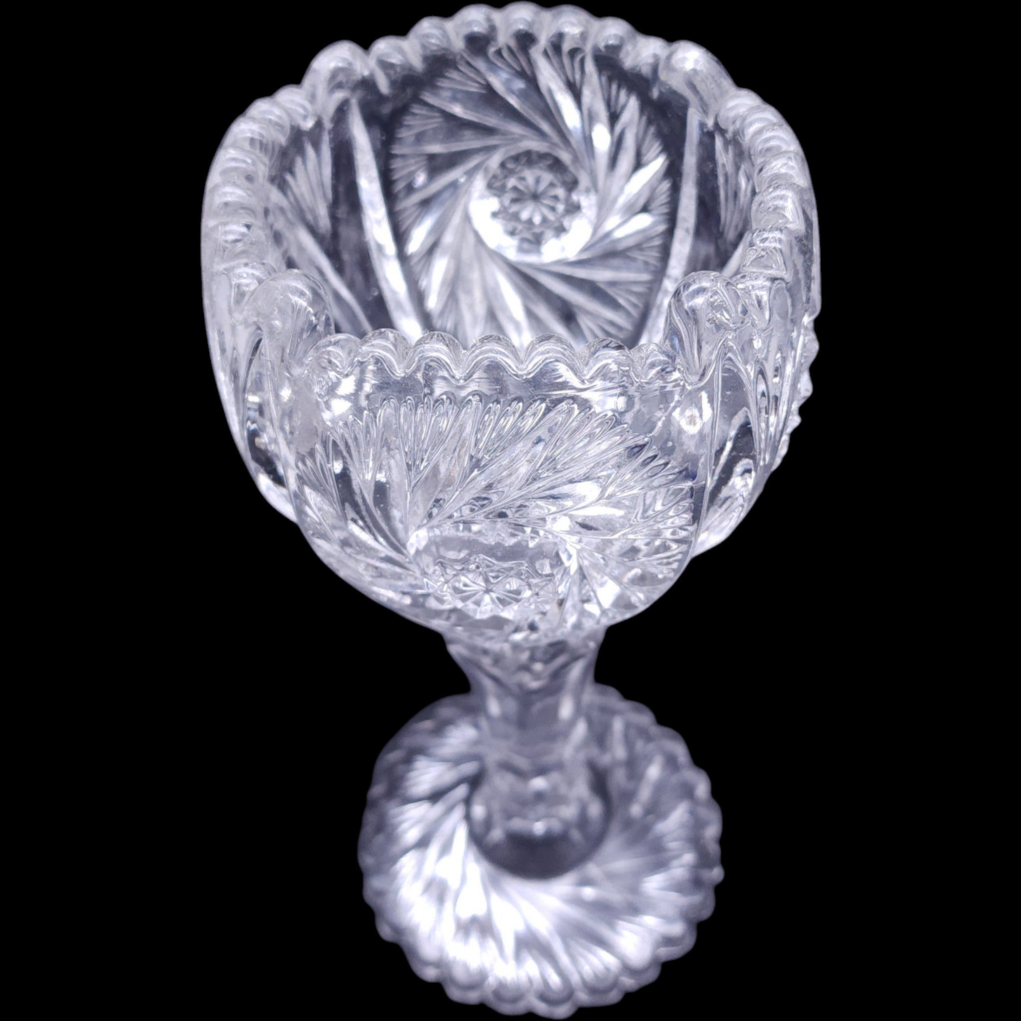 Vintage Imperial Glass Ohio 9" Clear Glass Footed Flower Vase