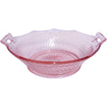 Vintage Imperial Glass Pink Twisted Optic Two-Handled Bow