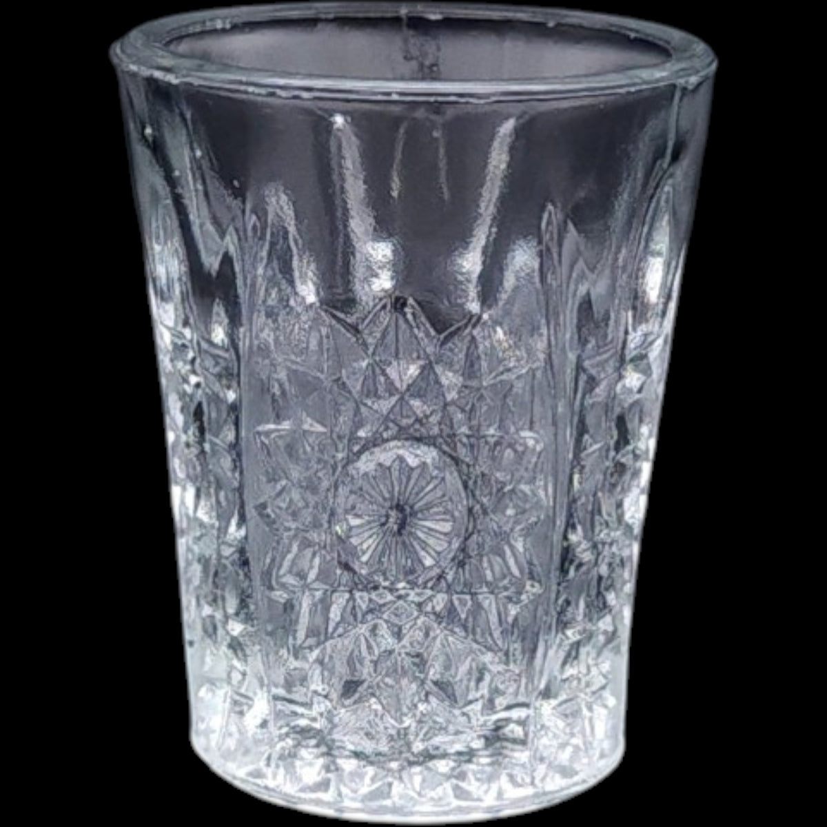 Vintage Indiana Glass Clear Oval Star Miniature Toy Tumbler