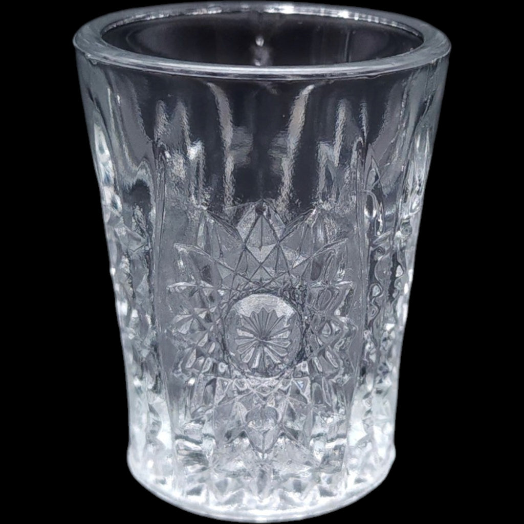 Vintage Indiana Glass Clear Oval Star Miniature Toy Tumbler