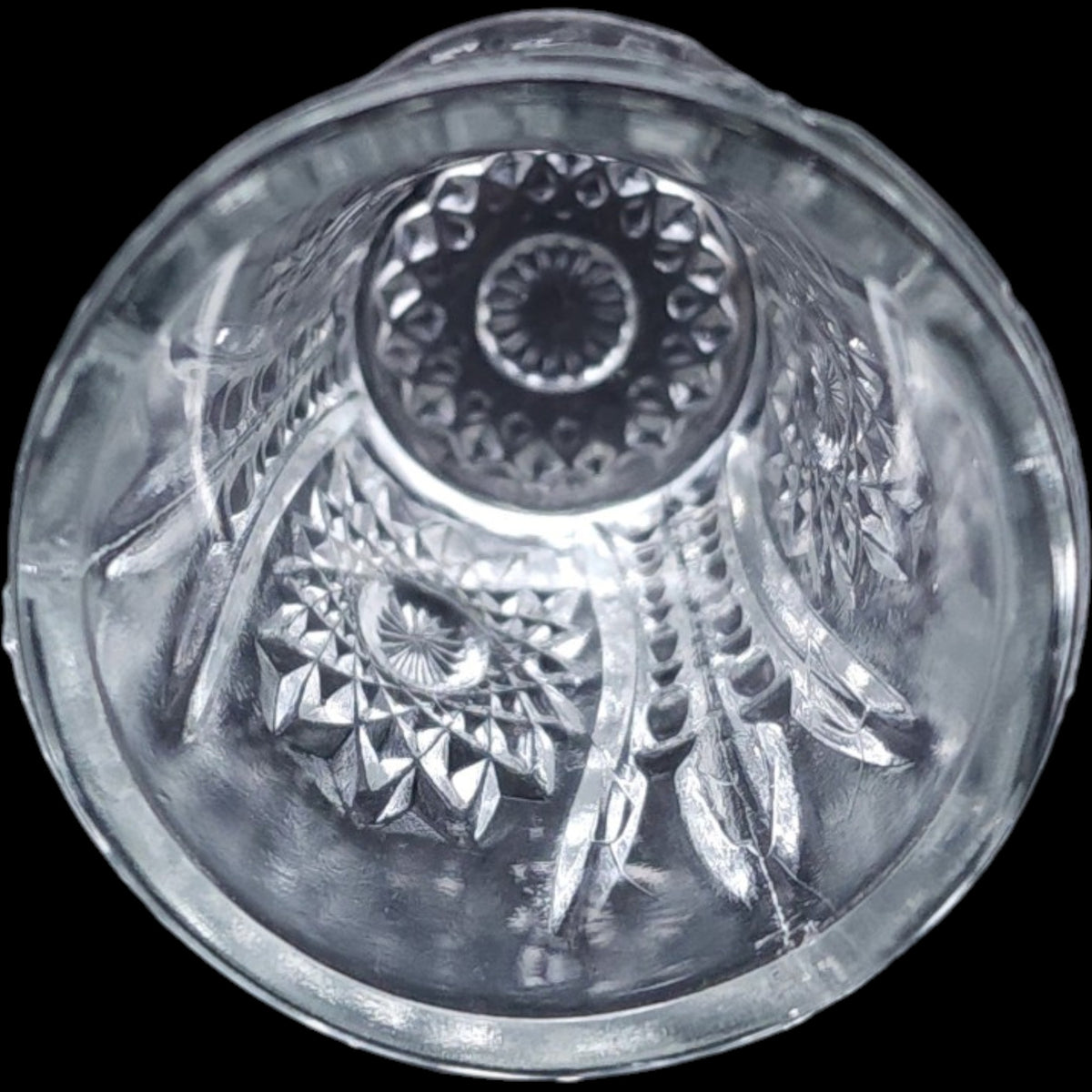 Vintage Indiana Glass Clear Oval Star Miniature Toy Tumbler