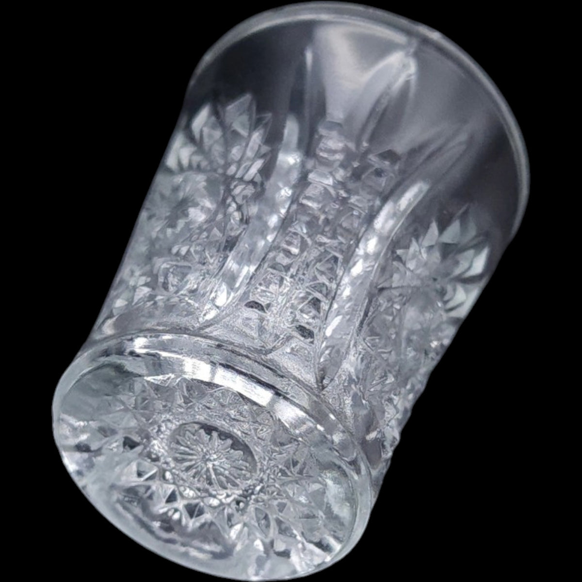 Vintage Indiana Glass Clear Oval Star Miniature Toy Tumbler