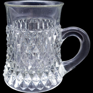 Vintage Indiana Glass Diamond Point Clear Glass Mug