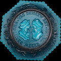 Vintage Indiana Glass Teal "The Wedding Day and Three Weeks After" Octagonal Plate