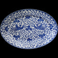 Vintage Japanese Blue & White Phoenix Bird Oval Porcelain Platter 12"