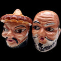 Vintage Japanese Ceramic Asian Character Bust Salt & Pepper Shakers Made in Japan