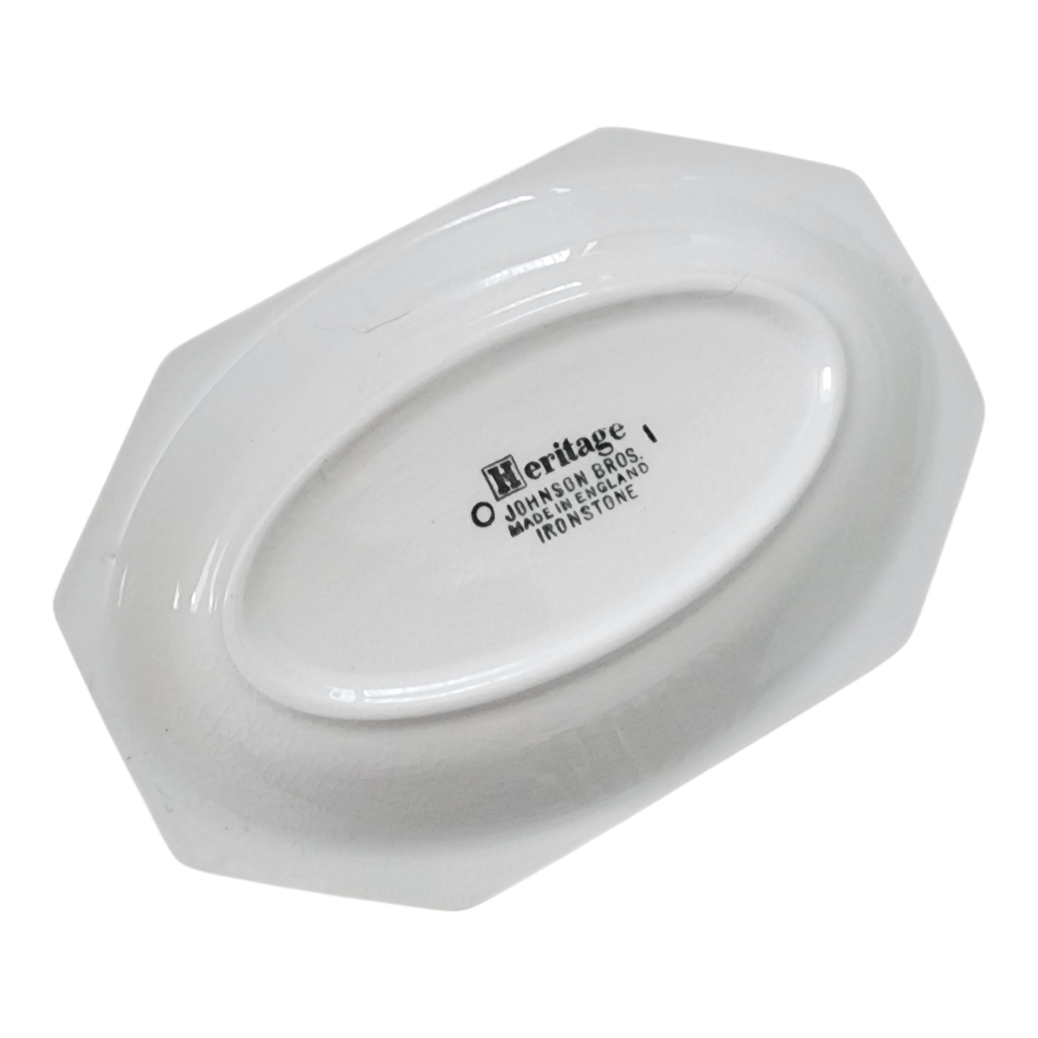 Vintage Johnson Bros Heritage White Ironstone Octagonal Relish Dish Underplate