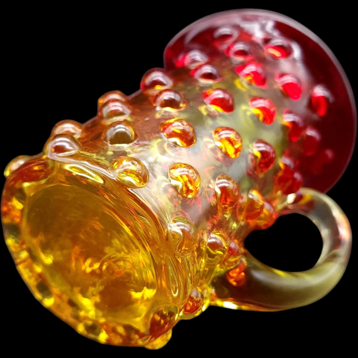 Vintage Kanawha Amberina Hobnail Glass Small Creamer Pitcher