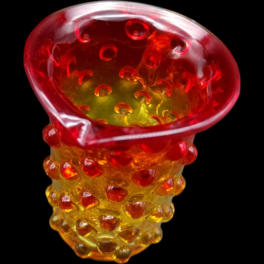 Vintage Kanawha Amberina Hobnail Glass Small Creamer Pitcher