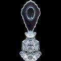 Vintage L.E. Smith Clear Glass Beaded Medallion Cologne Perfume Bottle