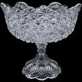 Vintage L.E. Smith Clear Glass Daisy and Button Pedestal Compote Bowl