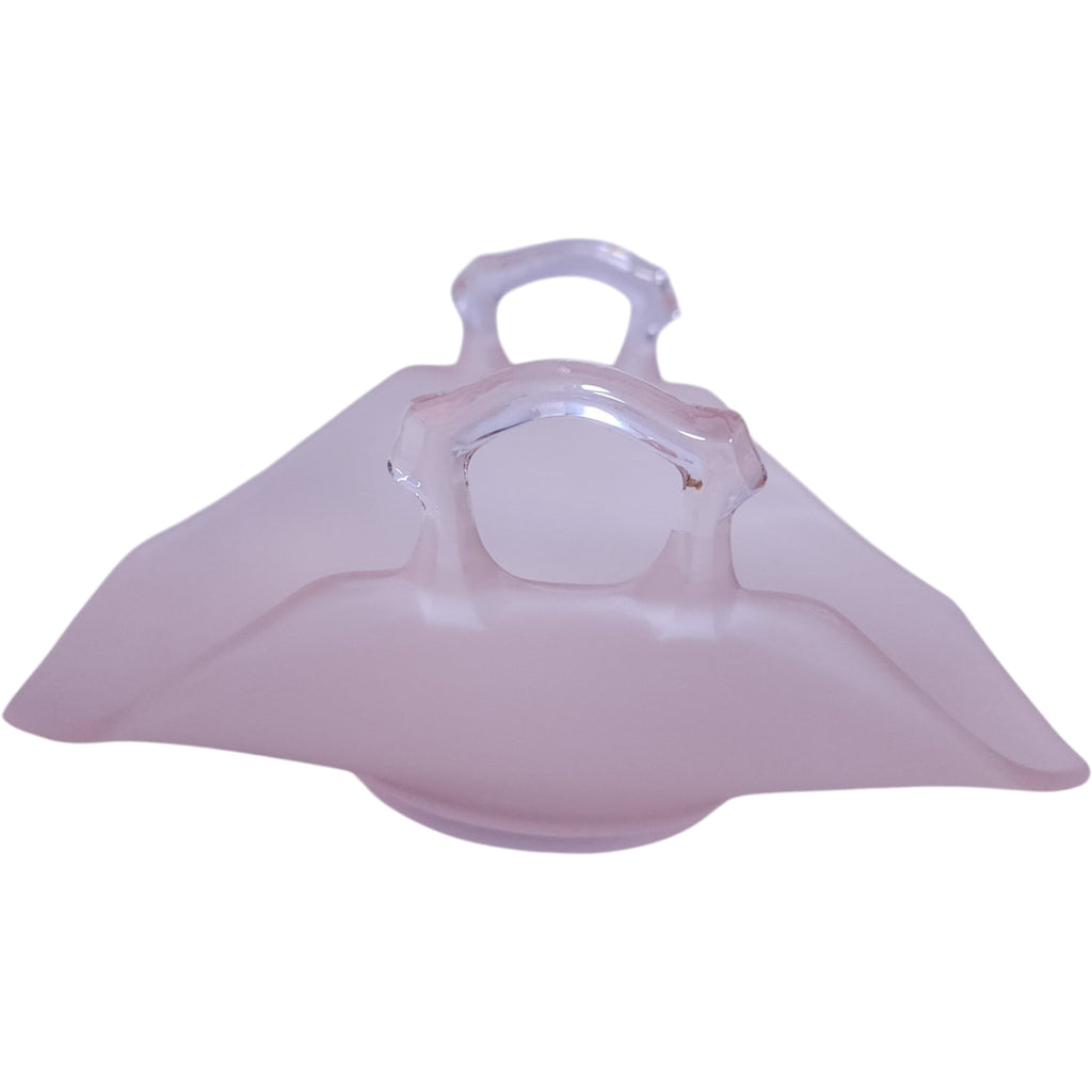 Vintage Pink Satin Glass Two-Handled Bonbon Dish