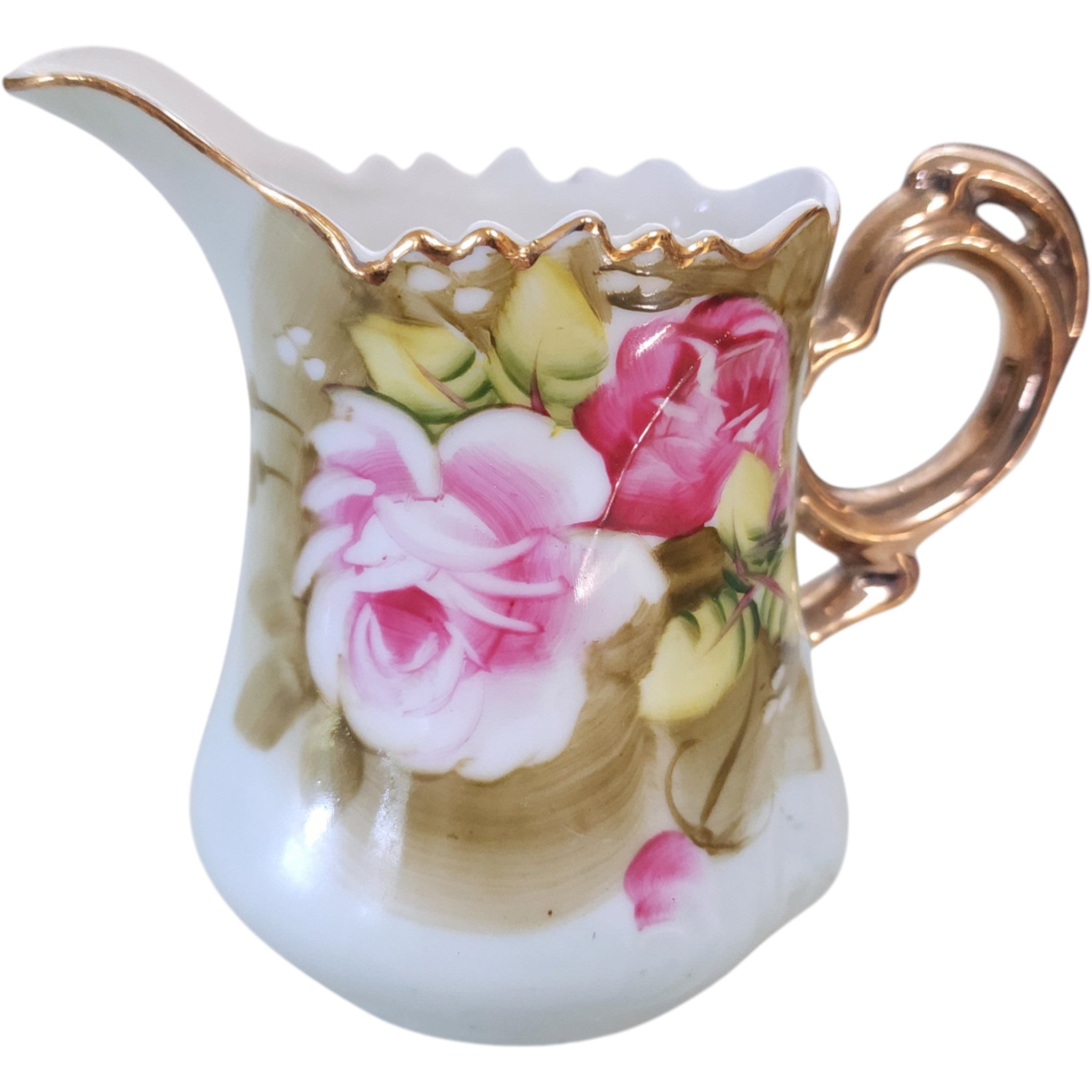 Vintage Lefton Heritage Green Creamer Pitcher