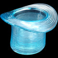 3" Vintage Light Blue Ribbed Glass Top Hat Vase
