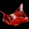 Vintage Mid-Century Amberina Red Freeform Art Glass Dish