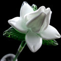 Vintage Mikasa Art Glass White Flower Gardenia / Magnolia Long Stem 19"