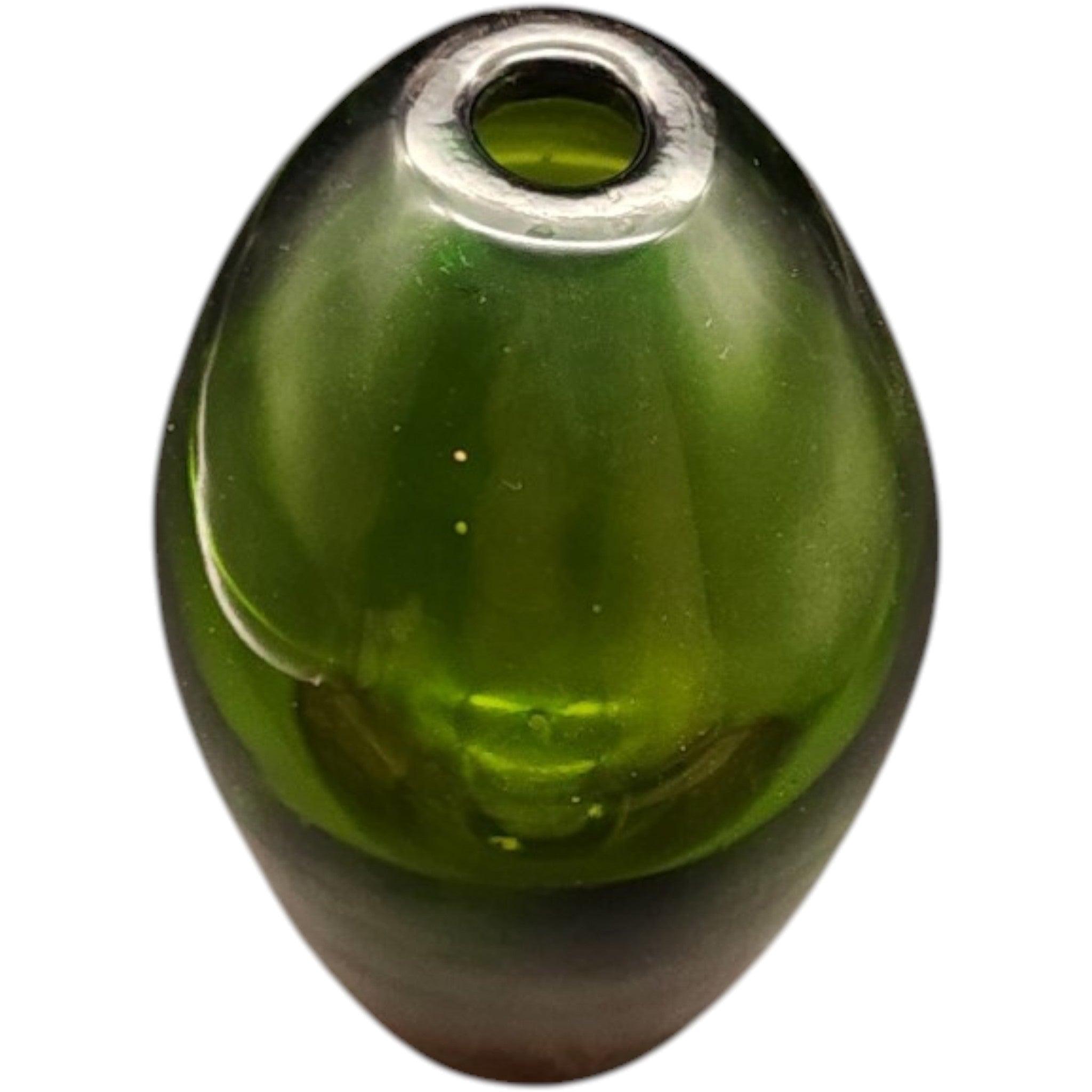 Murano Sommerso Green Amber Glass Vase Attrib Flavio Poli