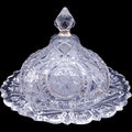EAPG New Martinsville Fortuna Pattern Cut Glass Round Covered Butter Dish
