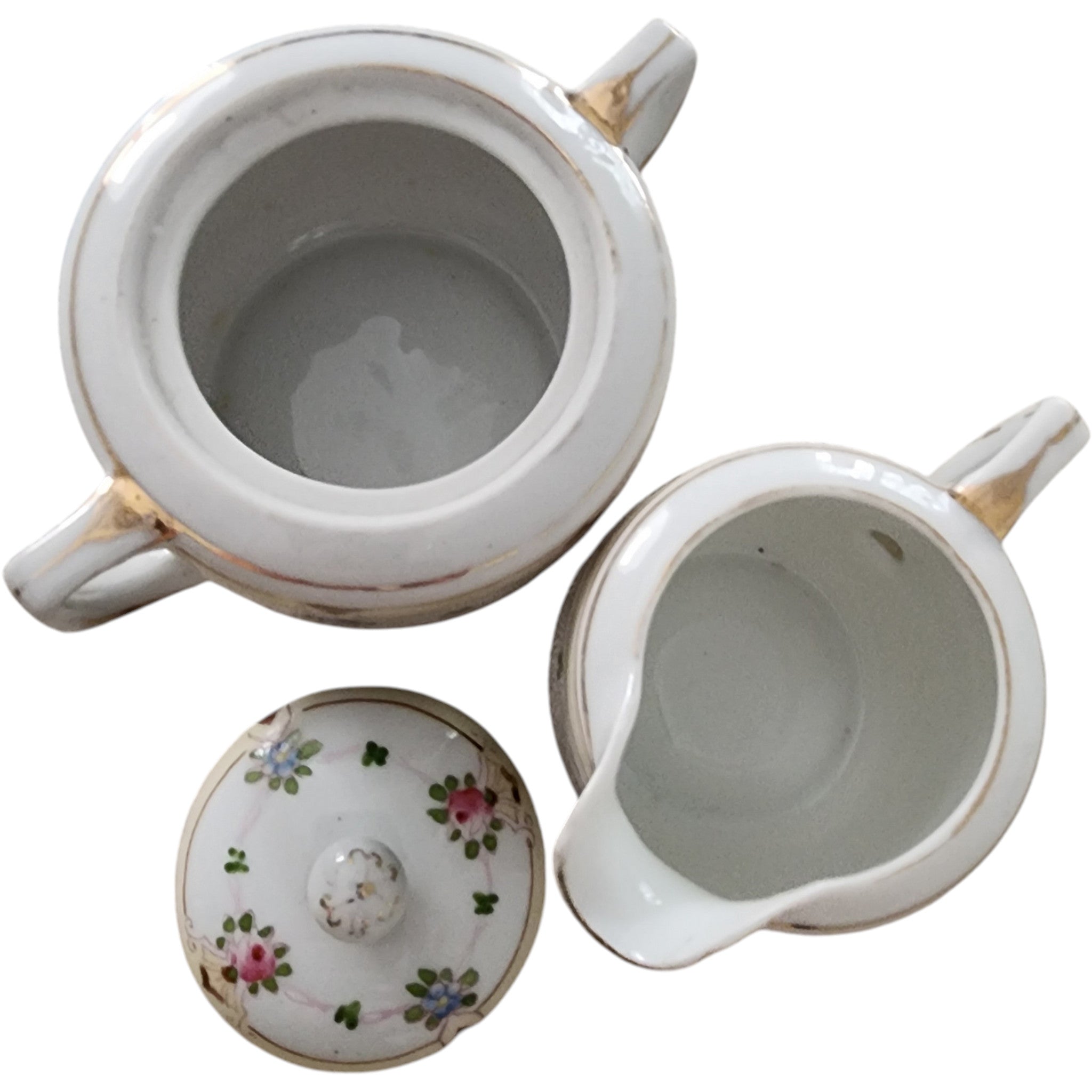 Vintage Nippon Hand-Painted Porcelain Cream and Sugar Set