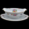 Vintage Noritake Dresala Gravy Boat with Attached Underplate