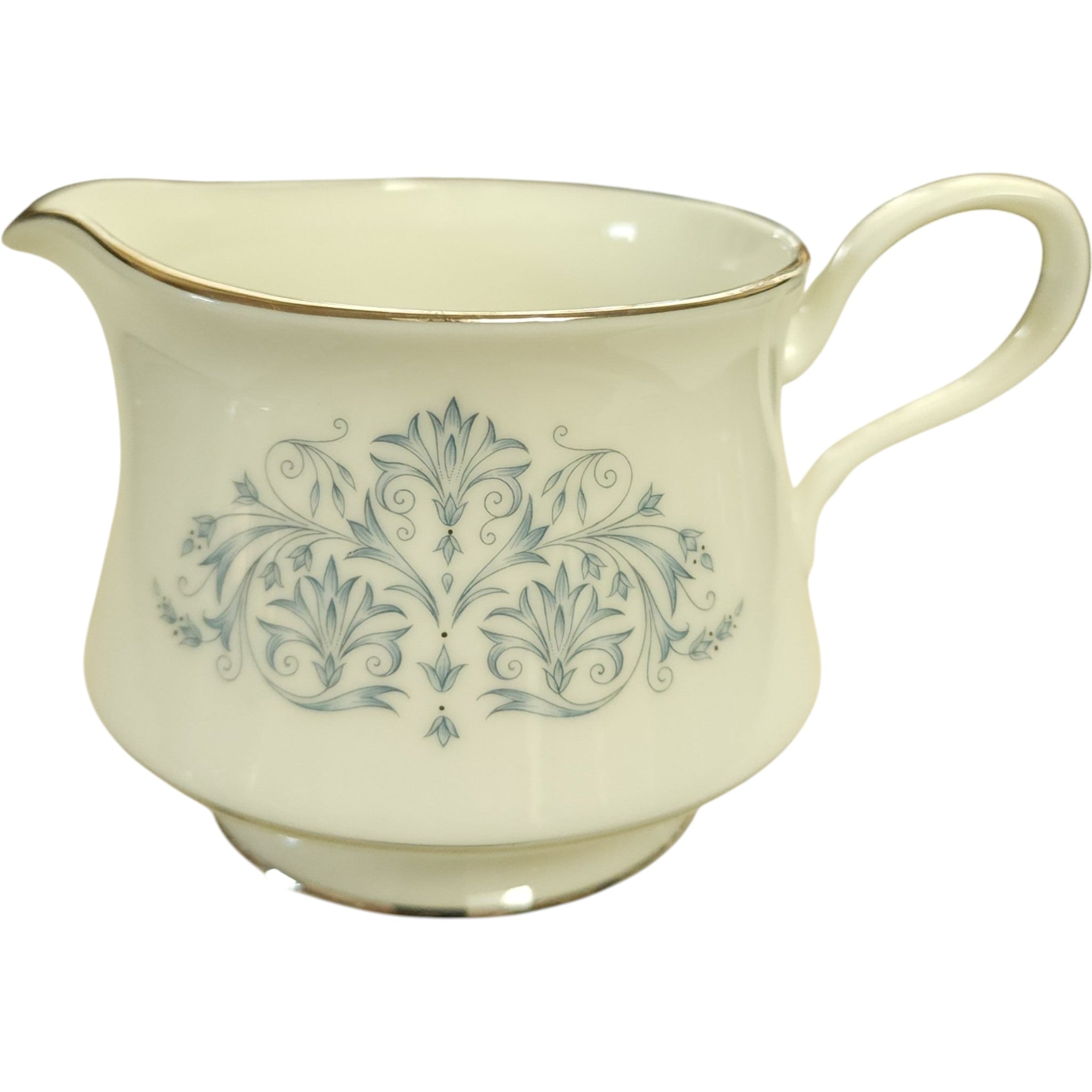 Vintage Oxford Bone China White & Blue Floral Creamer