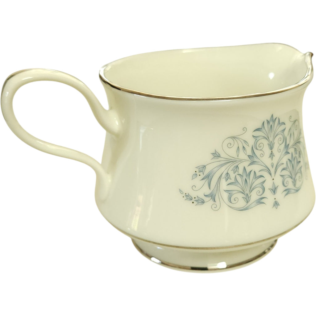 Vintage Oxford Bone China White & Blue Floral Creamer