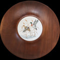14" Vintage Ozark Walnutware Solid Walnut Tray with Mallard Duck Ceramic Tile