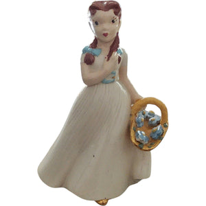 Vintage Holland Mold Ceramic Girl with Flower Basket Figurine