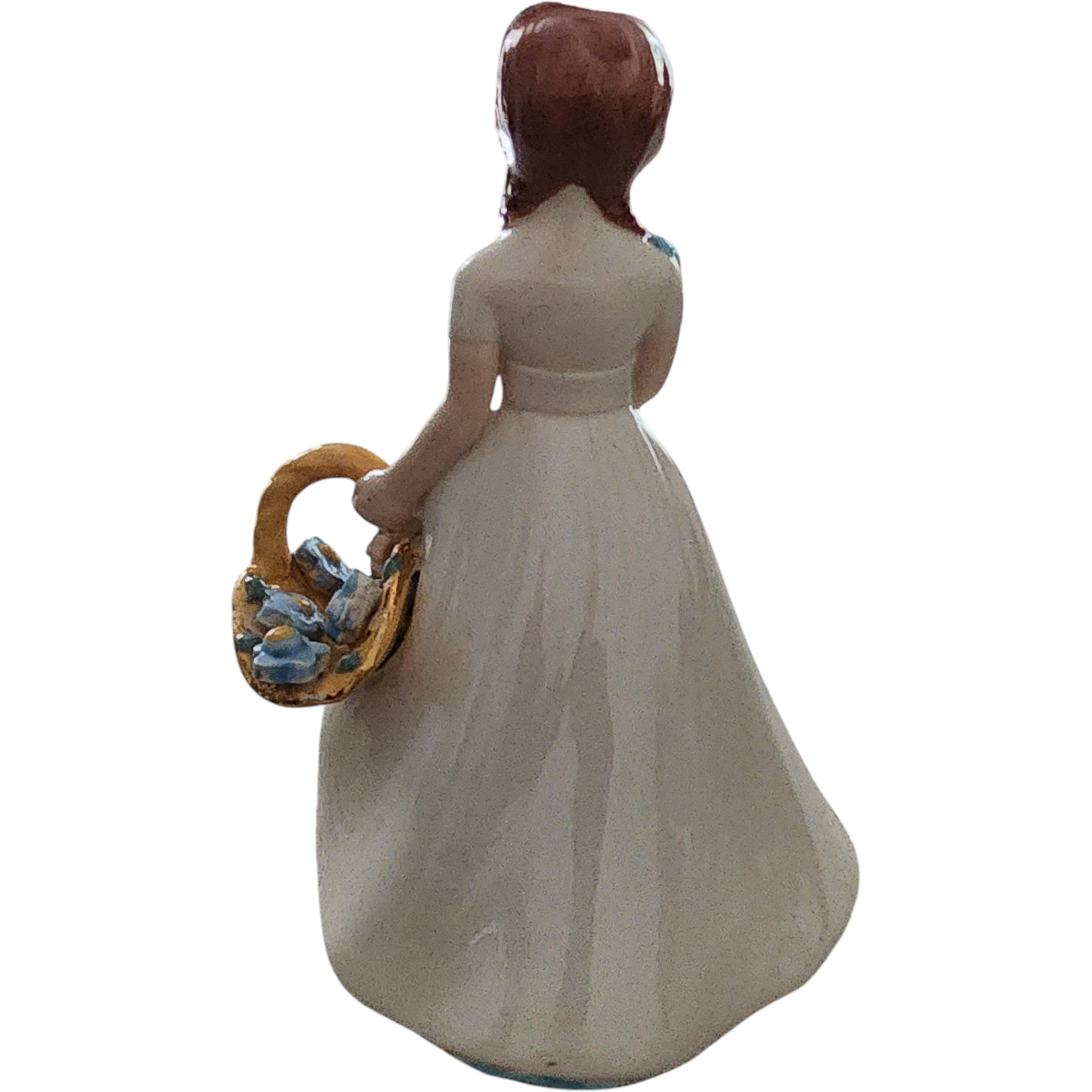 Vintage Holland Mold Ceramic Girl with Flower Basket Figurine
