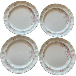 10" Vintage Pfaltzgraff Tea Rose Dinner Plates - Set of 4