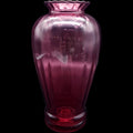 7" Vintage Pilgrim Glass Cranberry Red Fluted Glass Vase with Scalloped Rim