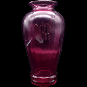7" Vintage Pilgrim Glass Cranberry Red Optic Molded Glass Vase