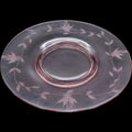 Vintage Pink Depression Glass Etched Floral Luncheon Plate 8 Inch