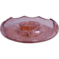 Vintage Pink Depression Glass Flower Frog and Console Bowl Set