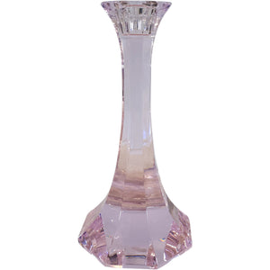 Vintage Pink Elegant Glass Paneled Candlestick Holder