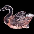 Mosser Glass Pink Glass Swan Open Salt Dish & Figurine
