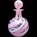 Vintage Pink and White Swirl Art Glass Decanter Bottle with Stopper