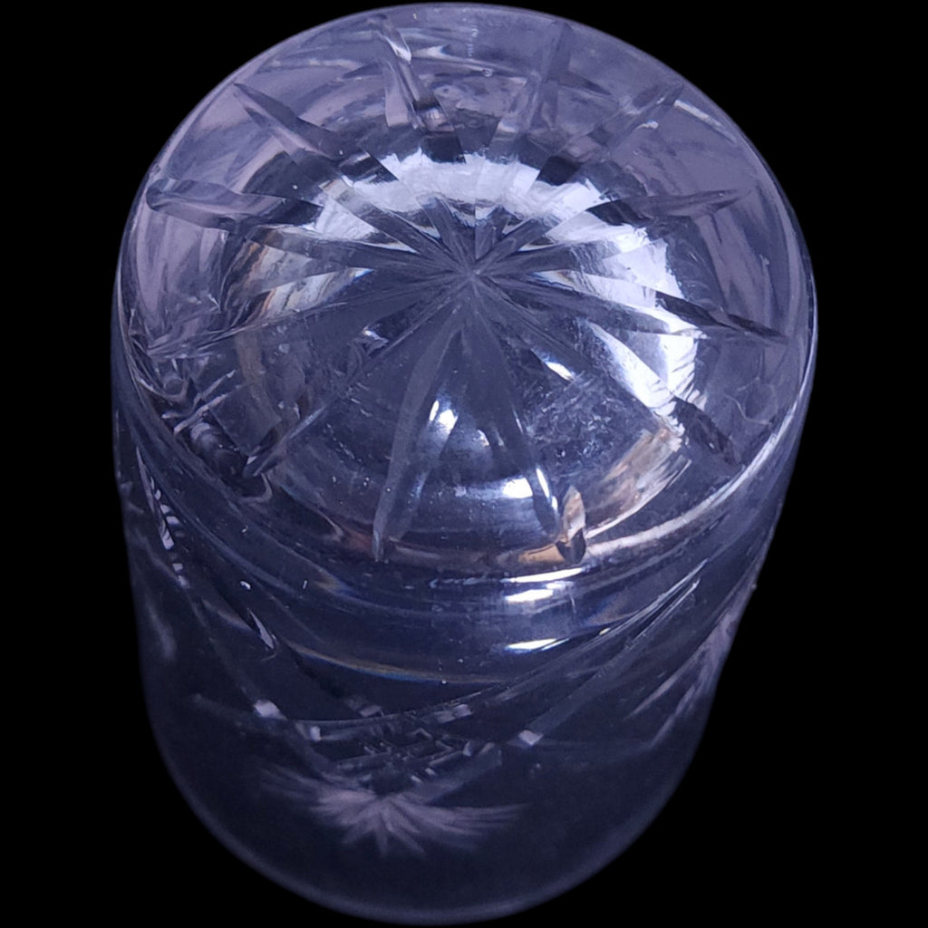 Vintage Pinwheel and Star Cut Crystal Tumbler Glass