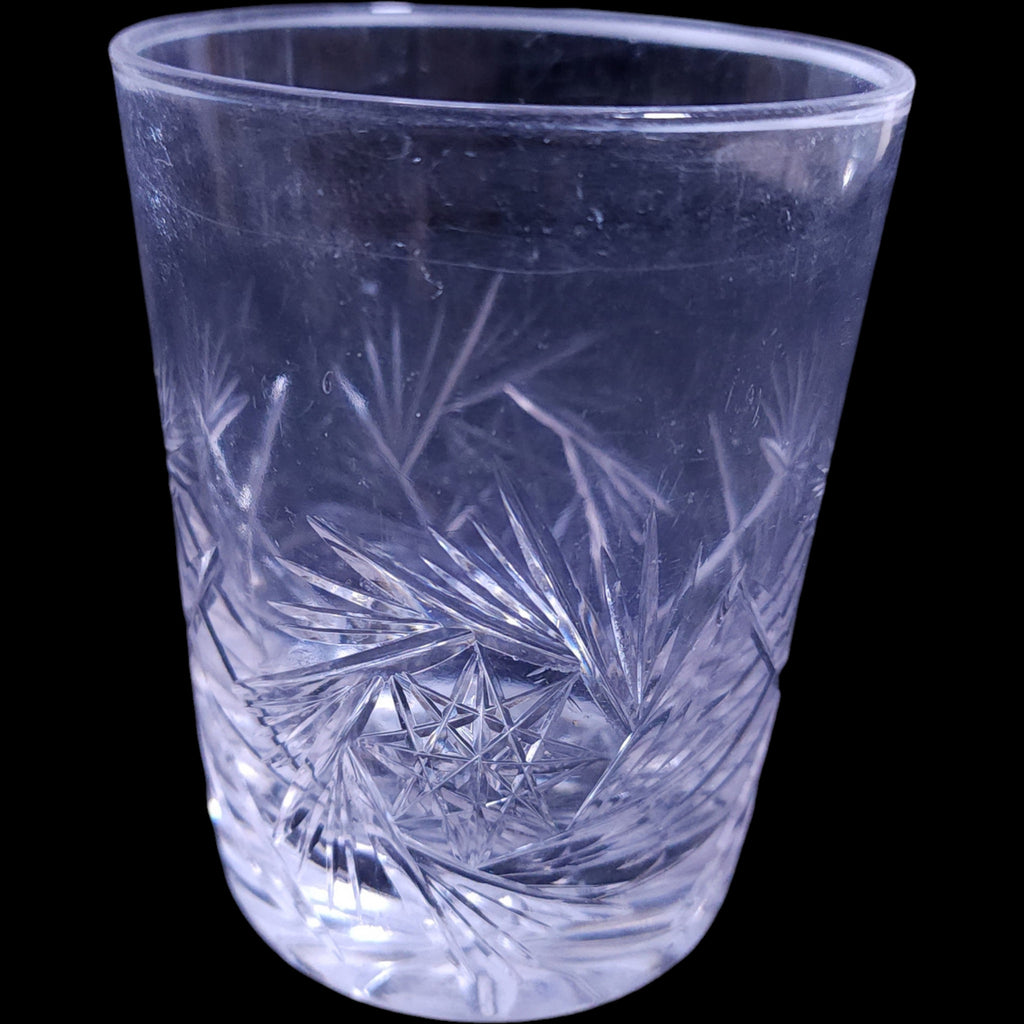 Vintage Pinwheel and Star Cut Crystal Tumbler Glass
